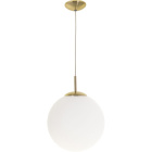 Pendant Light GLOBAL 1xE27 H.Reg.xD.20cm Gold/White