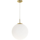 Suspensão GLOBAL 1xE27 Alt.Reg.xD.25cm Dourado/Branco