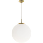 Suspensão GLOBAL 1xE27 Alt.Reg.xD.35cm Dourado/Branco