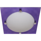 Plafond TAURO quadrado grande 2xE14 C.30xL.30xAlt.8cm Beringela/Branco