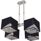 Ceiling Lamp DIAGONAL 4xE14 L.61xW.56xH.Reg.cm Black/Chrome