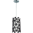 Suspensão OLINDA 1xE27 Alt.Reg.xD.18cm Preto