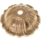 Center cover/bobeche  H.2,4xD.10cm with 1 central hole, in raw brass