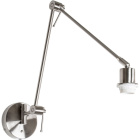 Wall Lamp HAIA articulated arm without lampshade 1xE27 L.13xW.94xH.Reg.cm Satin Nickel