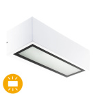 Aplique CORGO IP54 1xE27 C.26xL.10,6xAlt.8cm Alumínio+Vidro Branco