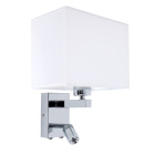 Aplique PARADIGMA 1x3W LED +1x40W E27 240lm 4000K L.23xAn.18,5xAl.32cm Blanco/Cromo