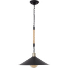 Suspensão SOGA 1xE27 Alt.Reg.xD.43cm Corda Preto