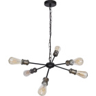 Ceiling Lamp ARYANA 6xE27 H.Reg.xD.52cm Black/Antique Brass