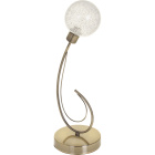Table Lamp VITA 1xG9 H.44xD.15cm antique brass with transparent glass balls