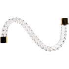 Glass twisted tubular arm 8cm transparent with golden tips