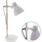Sobremesa DALVA 1xE27 Al.47xD.23cm Blanco/Madera Natural
