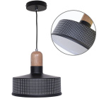 Suspensão ANUSCA 1xE27 Alt.Reg.xD.25cm Preto