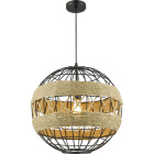 Pendant Light SOLANA 1xE27 H.Reg.xD.41cm Rope Black