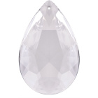 Glass pearshape stone 3,2x2cm 1 hole transparent(Box)