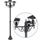 Farola DORNELA IP44 3xE27 Al.Reg.xD.58cm Aluminio+cristal Antracita