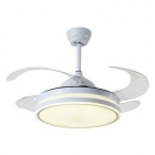 Ceiling fan DC COCON white, 4 retractable blades, 72W LED 3000|4000|6000K, H.35xD.108/50cm