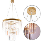 Ceiling Lamp OLFUS 6xE14 H.42xD.53,5cm with transparent cristals and gold plate