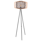 Floor lamp BAMBOO D.49xA.145cm 1xE27 in black and natural bamboo