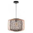 Pendant light BAMBOO D.39cm 1xE27 in black and natural bamboo