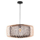 Pendant light BAMBOO D.59cm 1xE27 in black and natural bamboo