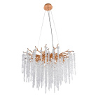 Ceiling Lamp CHAMONIX 12xG9 H.Reg.xD.80cm with transparent cristals and gold frame