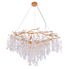 Ceiling Lamp SAPPORO 10xG9 H.Reg.xD.100cm with transparent cristals and gold frame