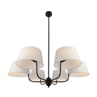 MARIZA 6xE14 black ceiling light with 6 beige lampshades