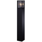 Pillar CRIZ IP44 1xE27 L.12,3xW.12,3xH.90cm Black Aluminium+Glass