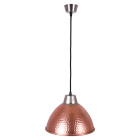 Suspensão COPPER 1xE27 Alt.Reg.xD.26,5cm em cobre com acabamento martelado brilhante