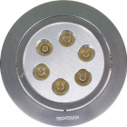 Downlight Empotrable RED redondo rotativo 6x1W LED 336lm 30° Al.0,3xD.13cm Niquel