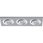 Downlight Empotrable QUIRINO retangular rotativo 3x1W LED 168lm 5400K 30° L.18xAn.7xAl.0,3cm Niquel