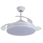 Ventilador DC OESTE blanca D.107cm 3 aspas retráctiles, con LED 81W 2200lm 3000-4000-6500K