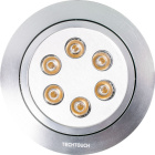 Downlight Empotrable RED redondo rotativo 6x1W LED 30° Al.0,3xD.13cm Niquel