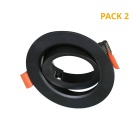Round recessed ring ONIRO ABS H.3,4xD.9cm in black ABS