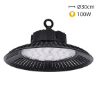 High Bay ECOVISION IP65 1x100W LED 8000lm 6400K 90° H.12xD.30cm Black