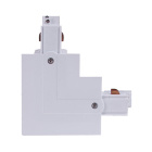 Left "L" shaped connector for LINE PRO recessed track (4 wires) in white aluminum
