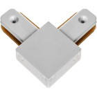 Conector en forma de "L" para carril LINE PRO X2 (2 hilos) en aluminio color blanco