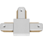 Conector en forma de "T" para carril LINE PRO X2 (2 hilos) en aluminio color blanco