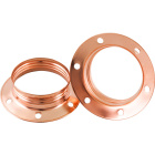 Copper plated shade ring for E27 metal lampholder H.15, 5mm D.60mm, in metal