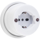 Schuko socket PORCELAIN 2P+T 10/16A porcelain white