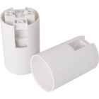 White E14 2-pieces lampholder with plain outer shell, in thermoplastic resin