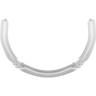 Transparent crystal triangular bar, curved shape with 2 knots, 22x36.5cm