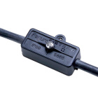 Caixa de ligação estanque IP68 2 vias para cabo de borracha com D.externo=4,8..6mm, em Nylon preto