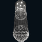 Ceiling Lamp PLANET round 6xGU10 H.190xD.60cm Nickel-Plated Plate and Crystals
