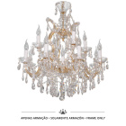 Ceiling lamp M.TERESA 13xE14 gold (frame only without crystal pieces)