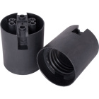 Black E27 2-pieces lampholder with plain outer shell, in thermoplastic resin