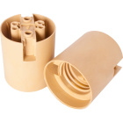 Gold E27 2-pieces lampholder with plain outer shell, in thermoplastic resin