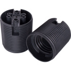 Black E27 2-pieces lampholder with threaded outer shell, in thermoplastic resin