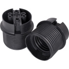 Portalámparas E27 termoplastico negro 2 piezas negro liso semiroscado