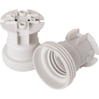 White E27 1 piece lampholder for fixing, in thermoplastic